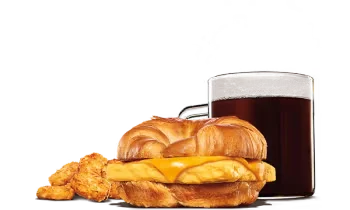 Egg & Cheese Croissan'wich with a fluffy egg and melted cheese, served on a flaky croissant at Burger King Canada.