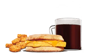 Egg & Cheese English Muffin with a fluffy egg and melted cheese, served in a warm, toasted English muffin at Burger King Canada.